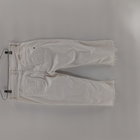 Wrangler Q-baby Altered Crop Denim Jeans Size 7 8 White No Gap Waist - Picture 7 of 10